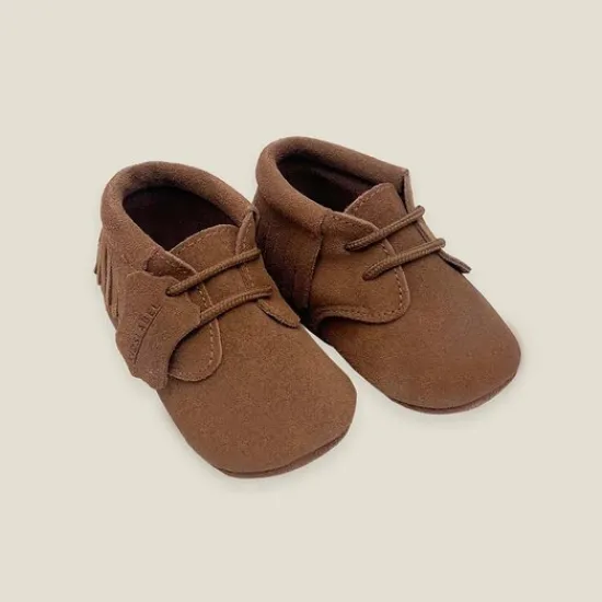 Kraamcadeau Babyschoentjes leer - Indian Brown