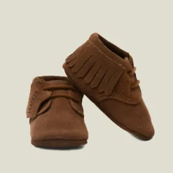 Kraamcadeau Babyschoentjes leer - Indian Brown