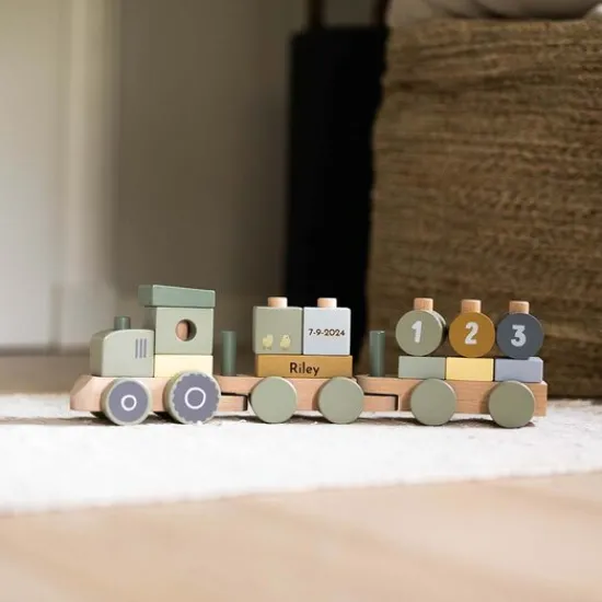 Kraamcadeau Blokkentrein Little Farm - Little Dutch