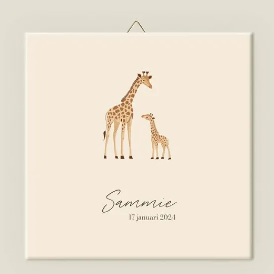 Kraamcadeau Geboortetegeltje - Giraffe