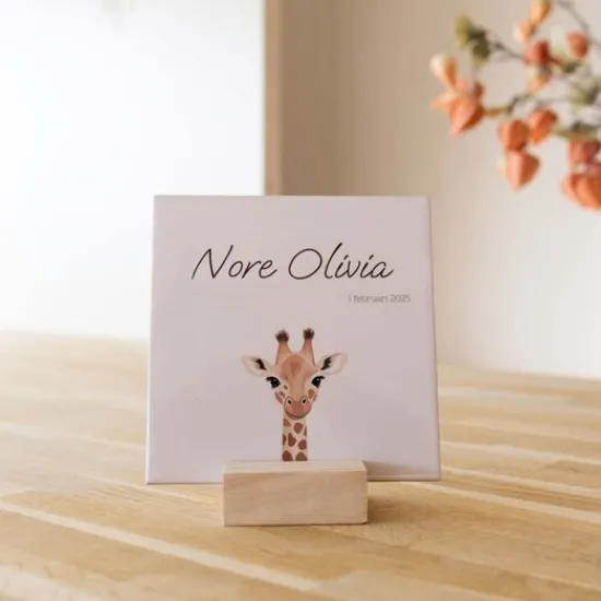 Kraamcadeau Geboortetegeltje - Giraffe