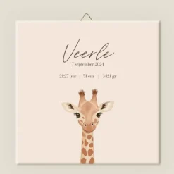 Kraamcadeau Geboortetegeltje - Giraffe
