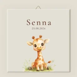 Kraamcadeau Geboortetegeltje - Giraffe