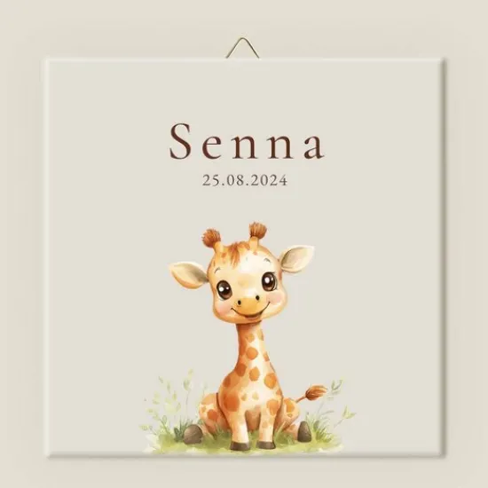 Kraamcadeau Geboortetegeltje - Giraffe