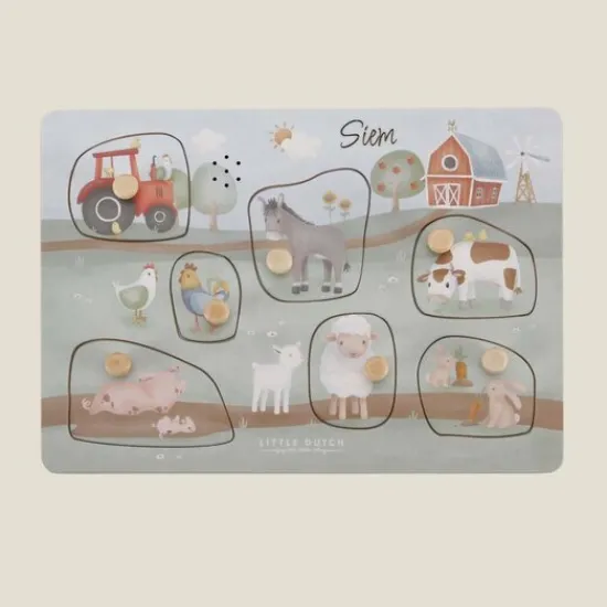 Kraamcadeau Geluidenpuzzel - Little Farm - Little Dutch