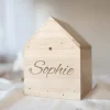 Kraamcadeau Houten spaarpot met naam