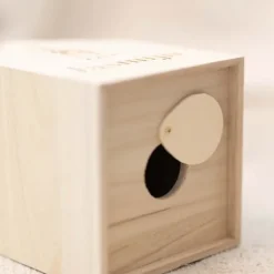 Kraamcadeau Houten spaarpot met naam