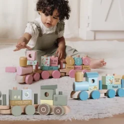 Kraamcadeau Houten trein met naam - Little Dutch
