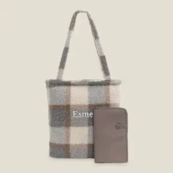 Kraamcadeau Jollein Luiertas Shopper - Check Bouclé