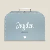 Kraamcadeau Kinderkoffertje met naam- Grey Blue