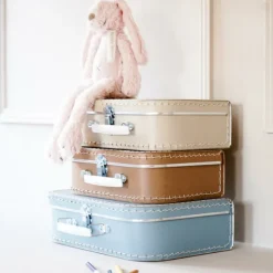 Kraamcadeau Kinderkoffertje met naam- Grey Blue