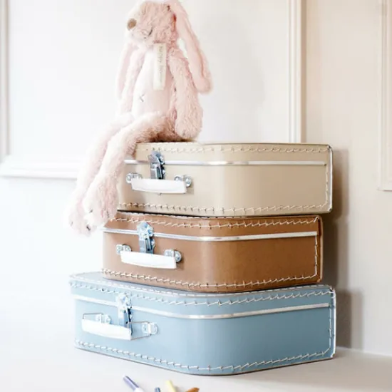 Kraamcadeau Kinderkoffertje met naam- Grey Blue