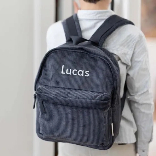 Kraamcadeau Kinderrugzak Corduroy Grey Blue - KC Boutique