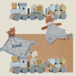 Kraamcadeau Box Tweeling - Treinen