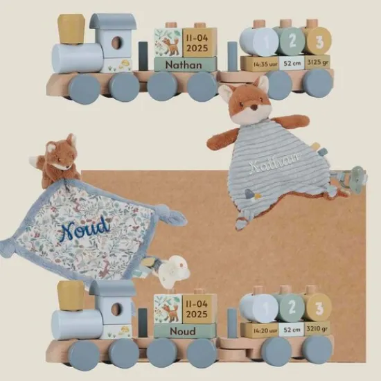 Kraamcadeau Box Tweeling - Treinen