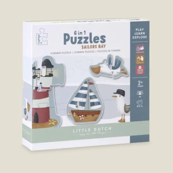 Kraamcadeau Legpuzzel 6 in 1 - Sailors Bay - Little Dutch