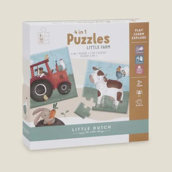 Kraamcadeau Legpuzzel 4 in 1- Little Dutch
