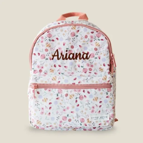 Kraamcadeau Little Dutch rugzak met naam - Bloemen