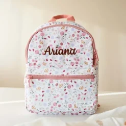 Kraamcadeau Little Dutch rugzak met naam - Bloemen