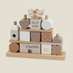 Kraamcadeau Stapelblokken huis - Label Label