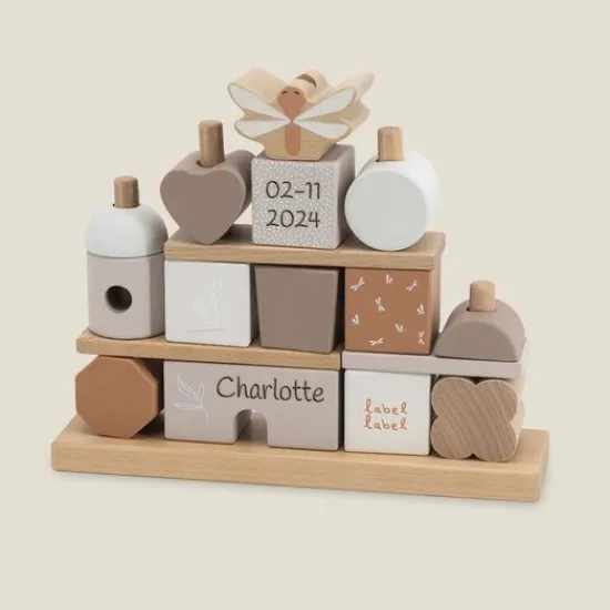 Kraamcadeau Stapelblokken huis - Label Label