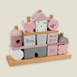 Kraamcadeau Stapelblokken huis - Label Label